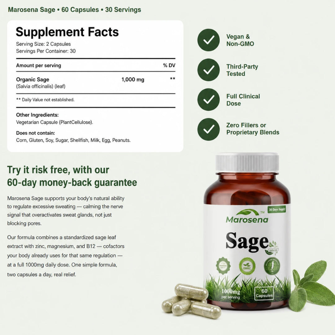 Sage Leaf Extract - Stop Excessive Sweating Naturally